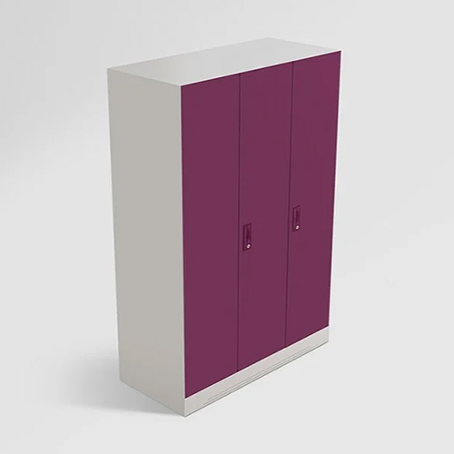 Tex Purple Color Slimline 3 Door Steel Almirah Locker - Color: As Per Req.