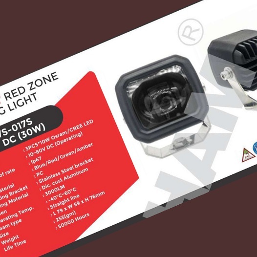 Red Zone Warning Light 30w 017s - Dimension (L*w*h): L 79* W59* H 76mm Millimeter (Mm)