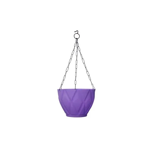 Round Plastic Hanging Pot - Color: Purple