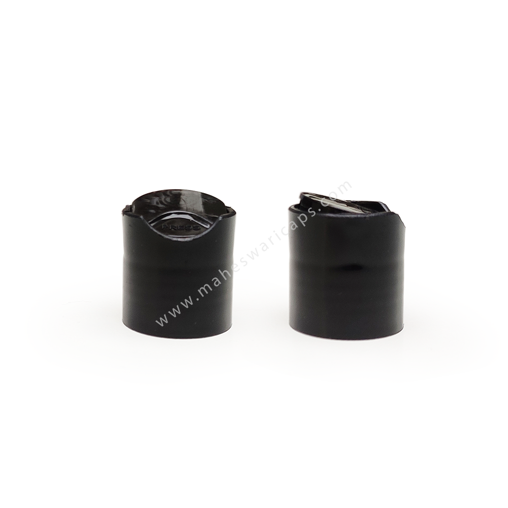 Cosmetic Press Top Cap Metallizing 24mm - Plastic 24mm Diameter Silver & Gold Metallizing Available In Yellow White Black Red
