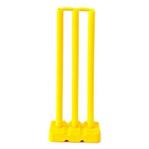 Plastic Cricket Stumps And Base - PVC Material, Various Sizes Available, Color As Per Requirement | High Quality, Ideal for Cricket Games