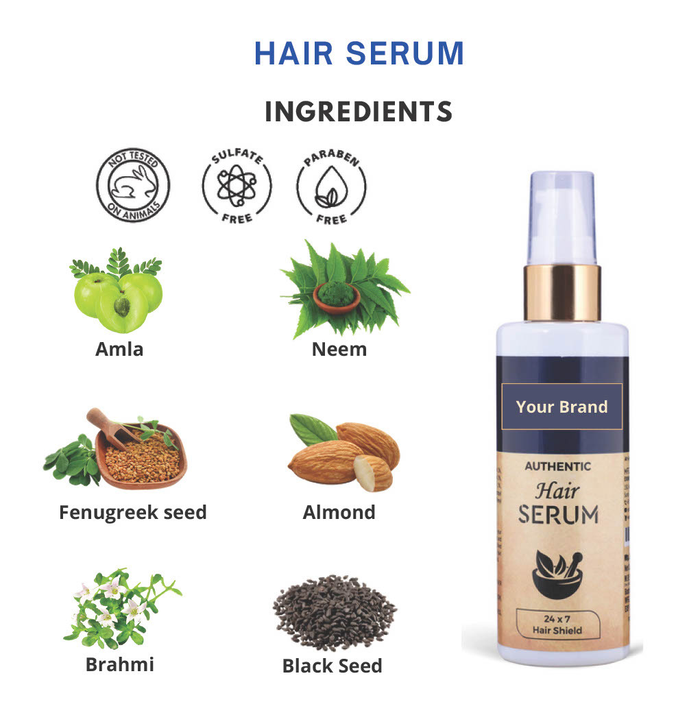 Hair Serum - Herbal Formula, 100ml Spray | Reduces Hair Fall, Smoothens Frizz, Adds Shine