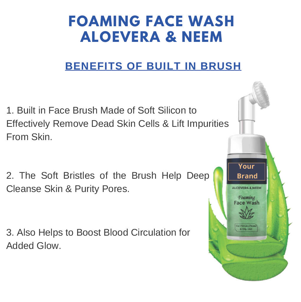 Aloevera And Neem Foaming Face Wash - Herbal Liquid Face Wash For All Skin Types | Refreshing Gel Formula, Ideal For Daily Use