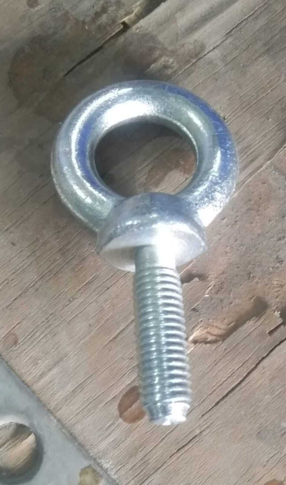 Gi Eye Bolts - Steel, 2 Inch Length, Silver | Galvanized Coating For Corrosion Resistance, Reliable Anchoring For Load Securing