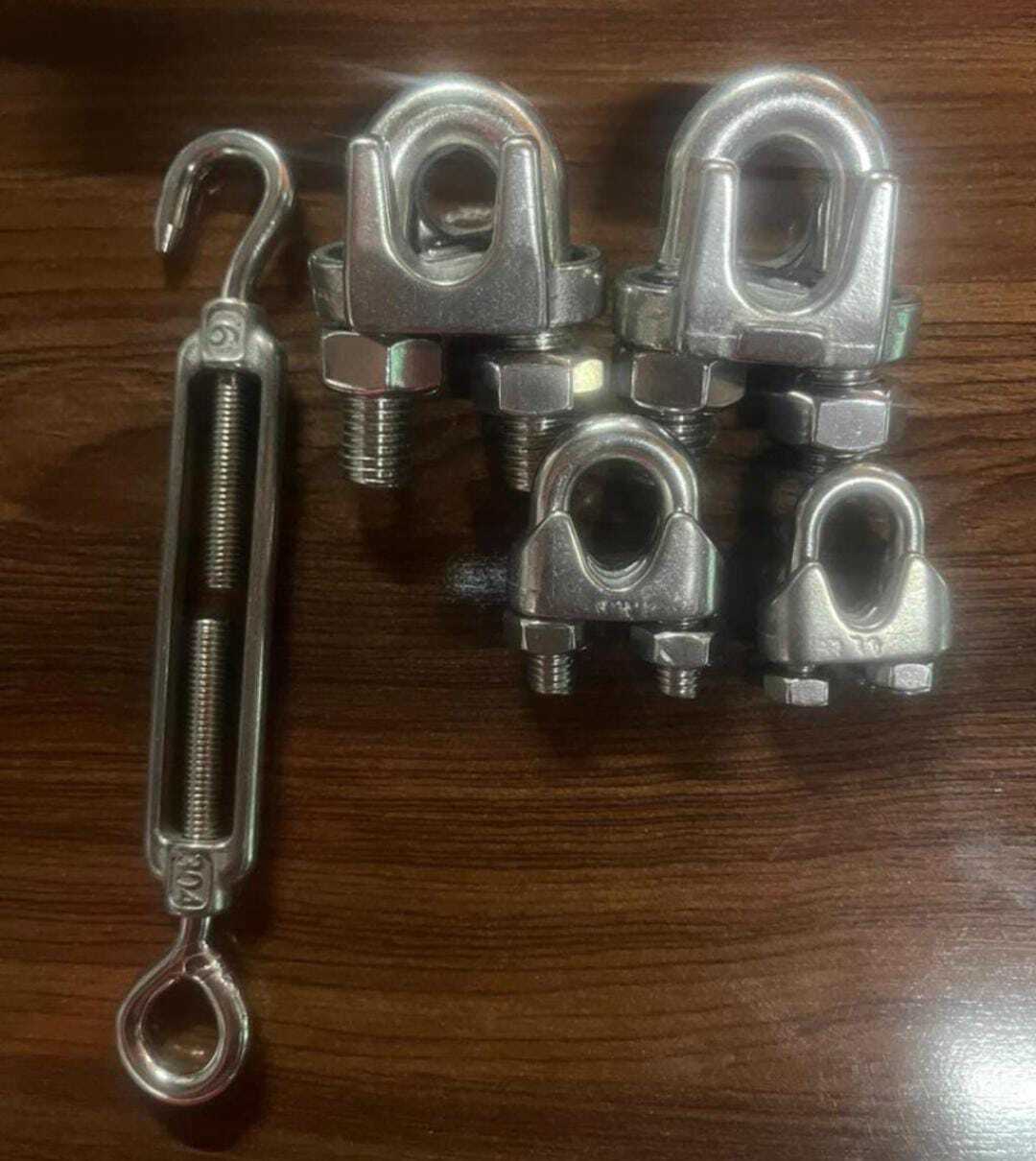Ss304 Wire Rope Clamp Jis Type - Stainless Steel, 3mm To 20mm Wire Diameter | Silver Color, Ideal For Fencing, Fishing, Industry, And Machinery
