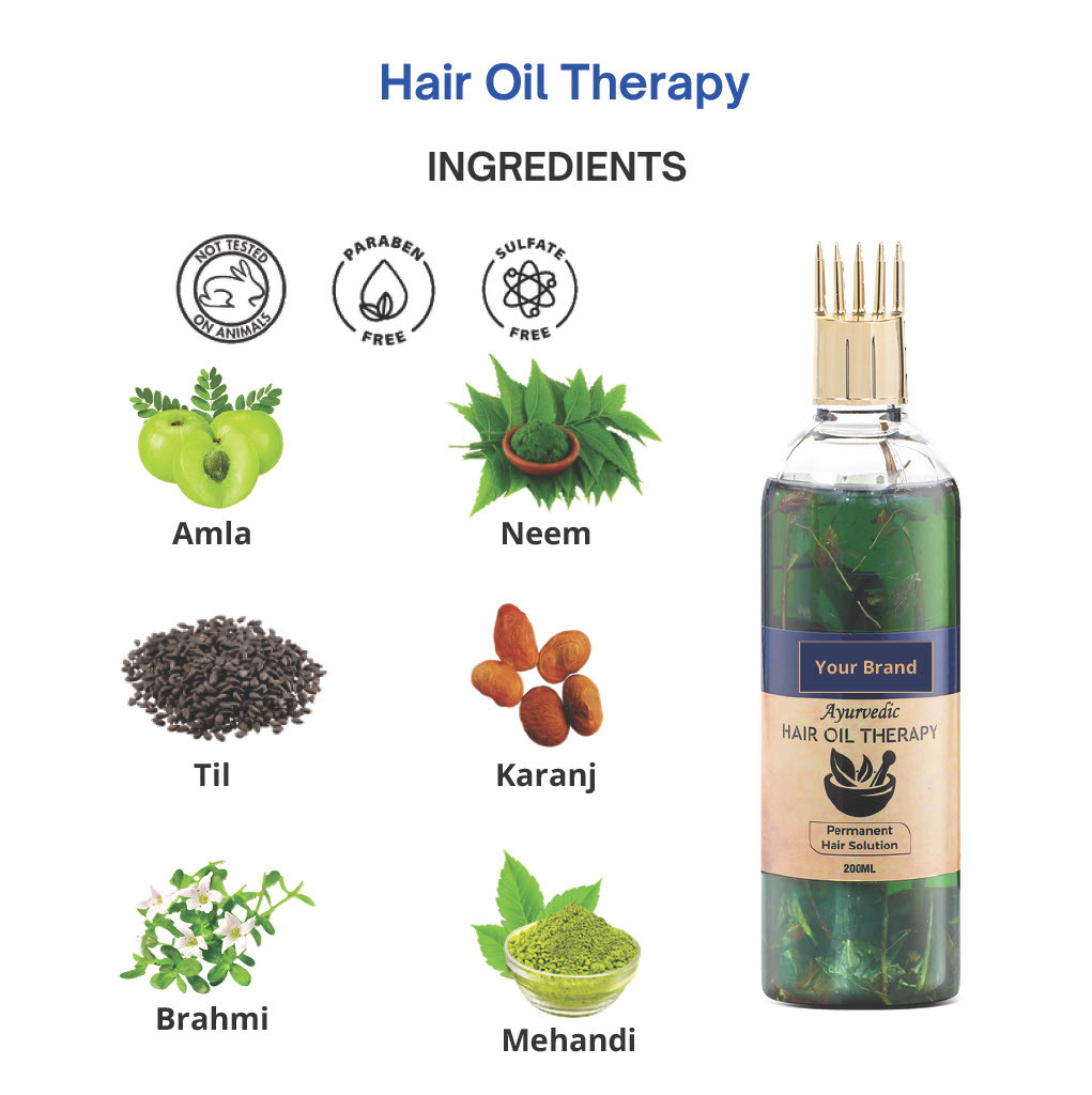 Herbal Hair Oil Therapy 200 Ml - Natural Oil, 24 Months Shelf Life | Recommended For Males & Females, Reduces Hair Fall, Boosts Hair Growth