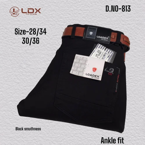 Mens Premium Jeans - High-Quality Denim, Waist Sizes 28/34 & 30/36, Classic Black, Suitable for All Seasons