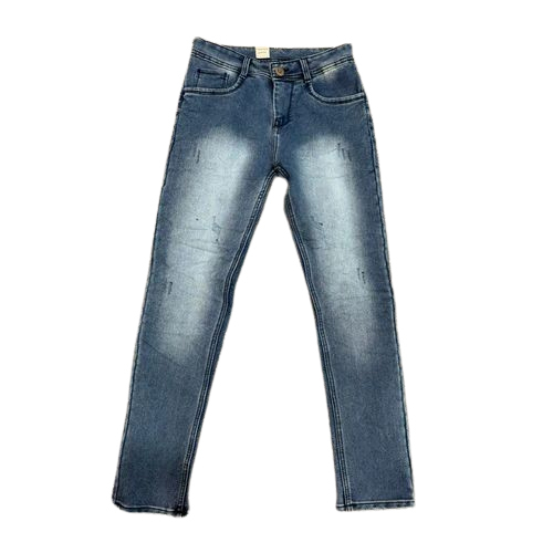 Black Mens Faded Denim Jeans
