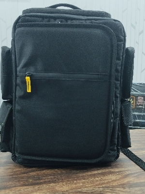 Nylon Gym and Travel Backpack - 18 Inch, Black Pitthu Design | Zipper Top Closure, Versatile Use