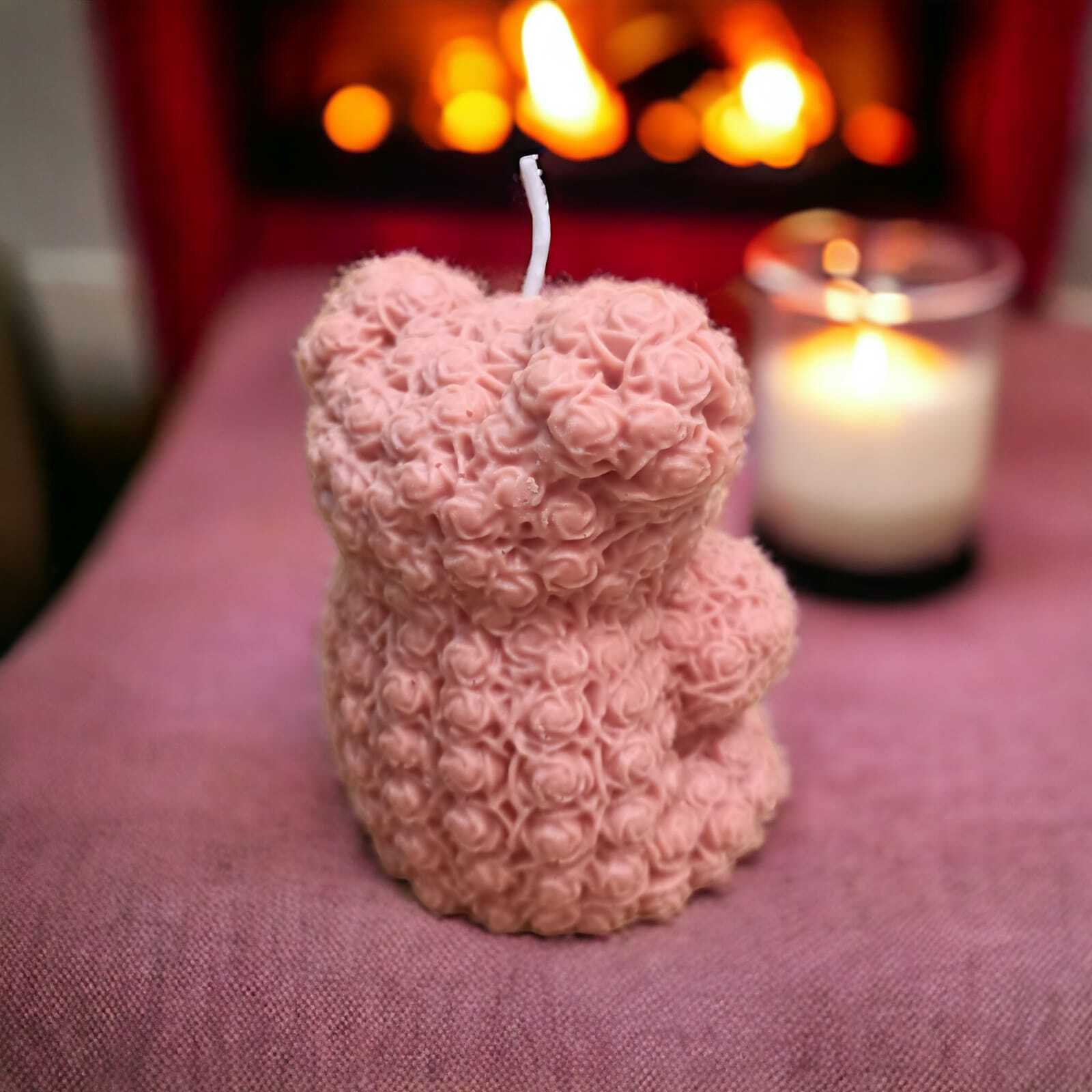 Big Teddy Bear Scented Candle - Soy Wax, 4 Inch Diameter, Multicolour | Handmade Pillar Candle For Home Decoration, Fragrant Aroma