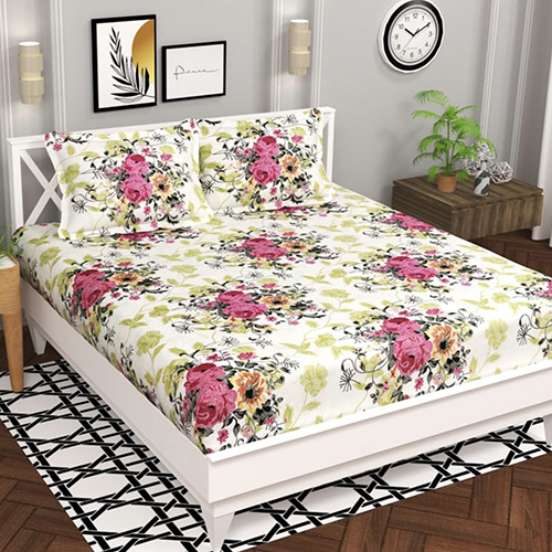 Regular Bedsheet - Cotton Blend, Full Size | Multicolor Printed Design for Home Use