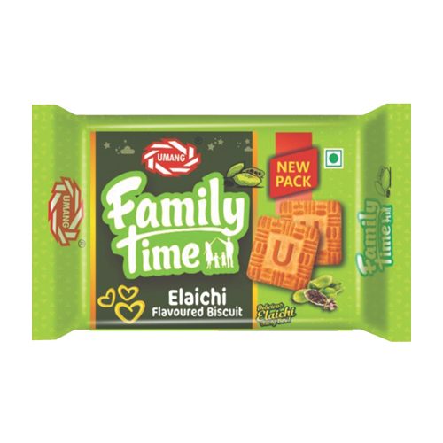 Family Tender Elaichi Flavoured Biscuits - Low-Fat Sweet Cookies | Soft Rectangular Shape, Vacuum Pack with Aromatic Cassia Flavor