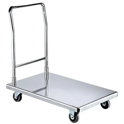 Stainless Steel Heavy Duty Platform Trolley - Robust Design For Efficient Load Transport | Versatile For Industrial And Commercial Applications
