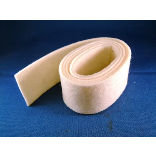 Polyester Cream Felt Strip - Pattern: Plain