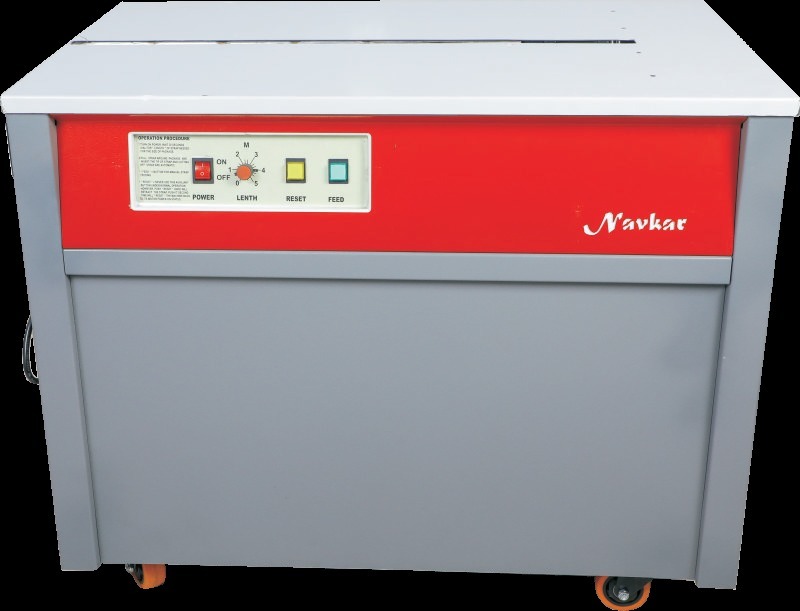 Semi Automatic Box Strapping Machine - Metal & Powder-coated Steel | Efficient Strapping Solution, Semi-automatic Operation, Adjustable Tension