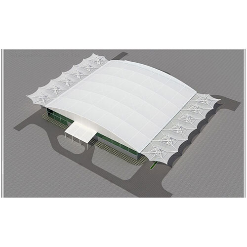 Tensile Structures - Steel Frame Design, White Steel Roof For Optimal Durability And Aesthetic Appeal