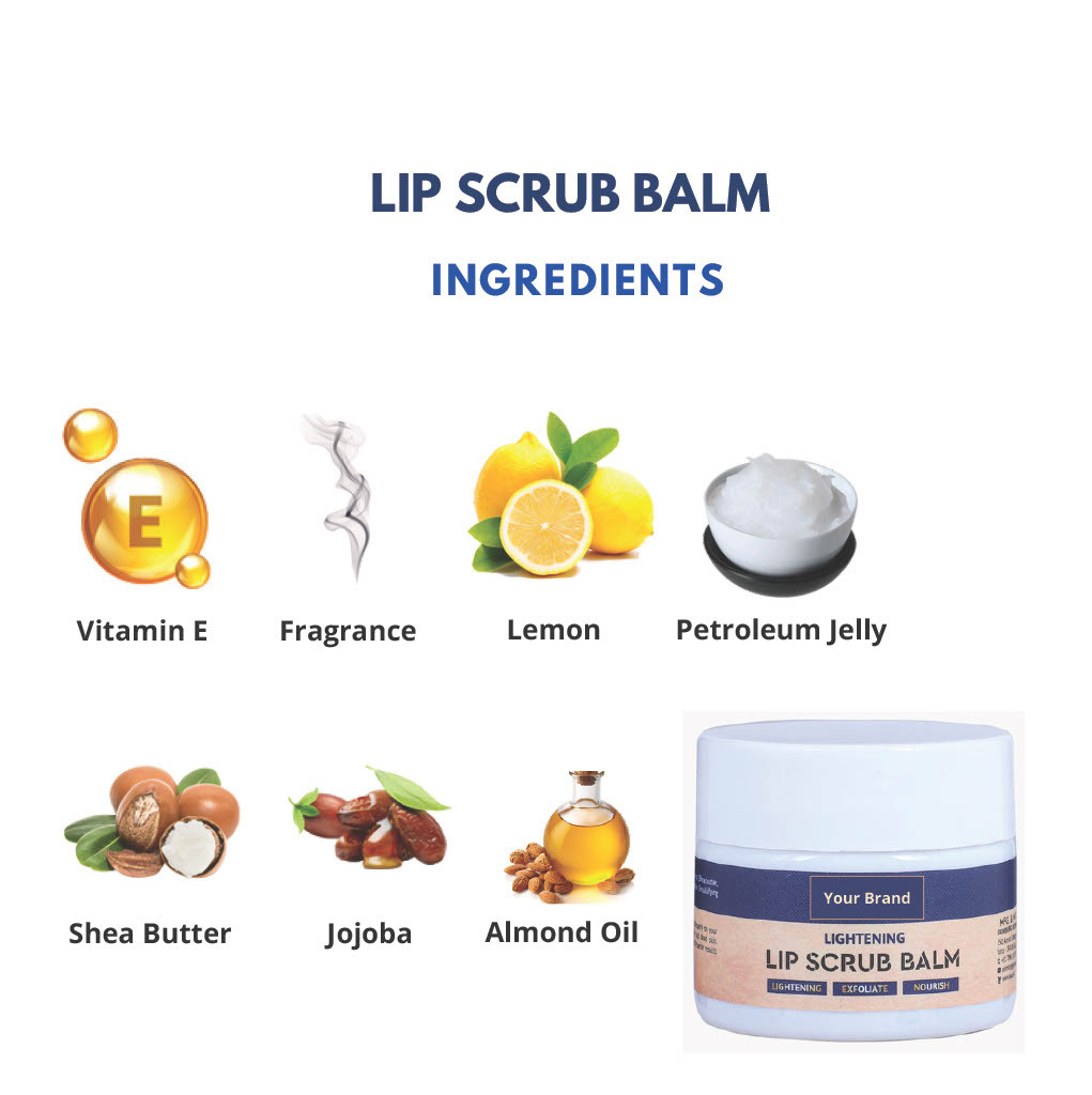 Lip Scrub Balm - Cream Formula, Herbal Ingredients, Safe For All Skin Types | Enriched With Shea Butter & Grapeseed Essential Oil For Velvety Soft Lips