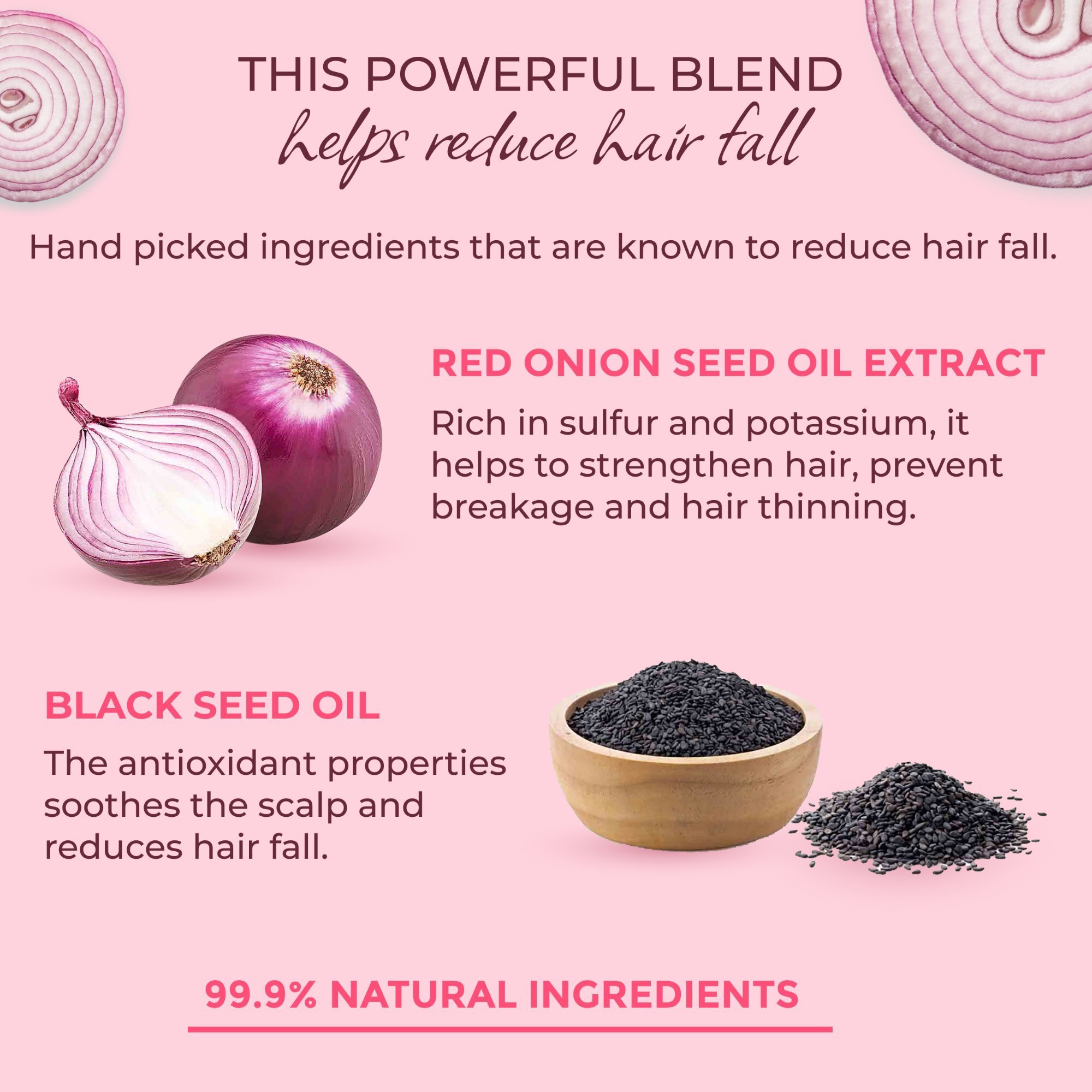 Red Onion Black Seed Hair Oil - 100 Ml | Natural Oil, Anti-dandruff, Boosts Hair Growth, Reduces Hair Fall, For Males & Females, 24-month Shelf Life