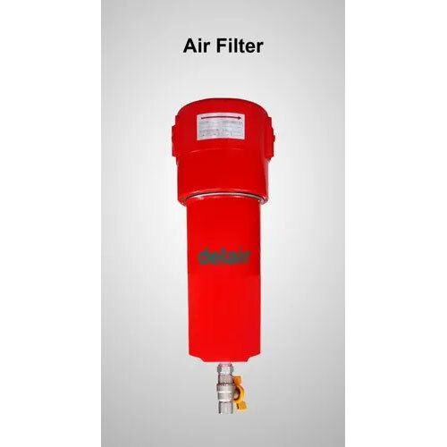 Air Pre Filter - Sintered Bronze & Borosilicate Medium, 99.98% Efficiency, Aluminium/Mild Steel, Red Color, Various Sizes Available, For Dryer Applications