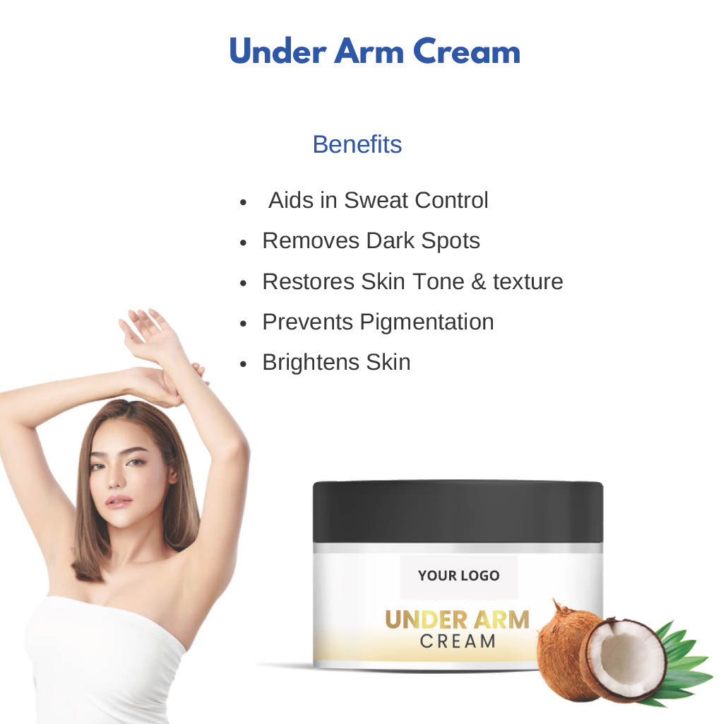 Under Arm Cream - Herbal Extracts, 50 Grams | Moisturizes, Brightens, Tightens Skin, Exfoliates, Nourishes, Softens, Evens Underarm Skin