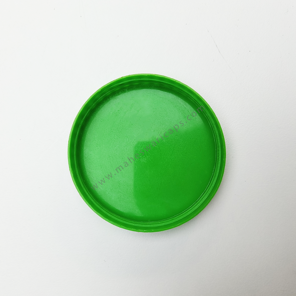Pet Jar Plain Flat Plastic Cap 73mm - Plastic, 73mm Diameter, Available In Green, Red, Yellow, Orange Colors | Suitable For Screw Cap Usage On Jars
