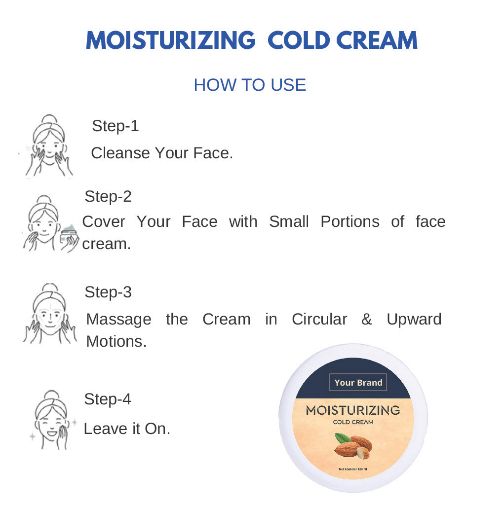 Moisturizing Cold Cream - 100g, 100% Natural Vegan Formula With Hyaluronic Acid, Turmeric & Essential Oils, Nourishing & Hydrating For All Skin Types