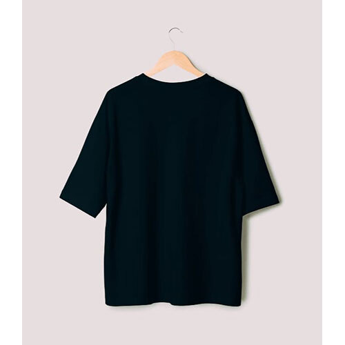Black Plain Oversized T-shrits Blue