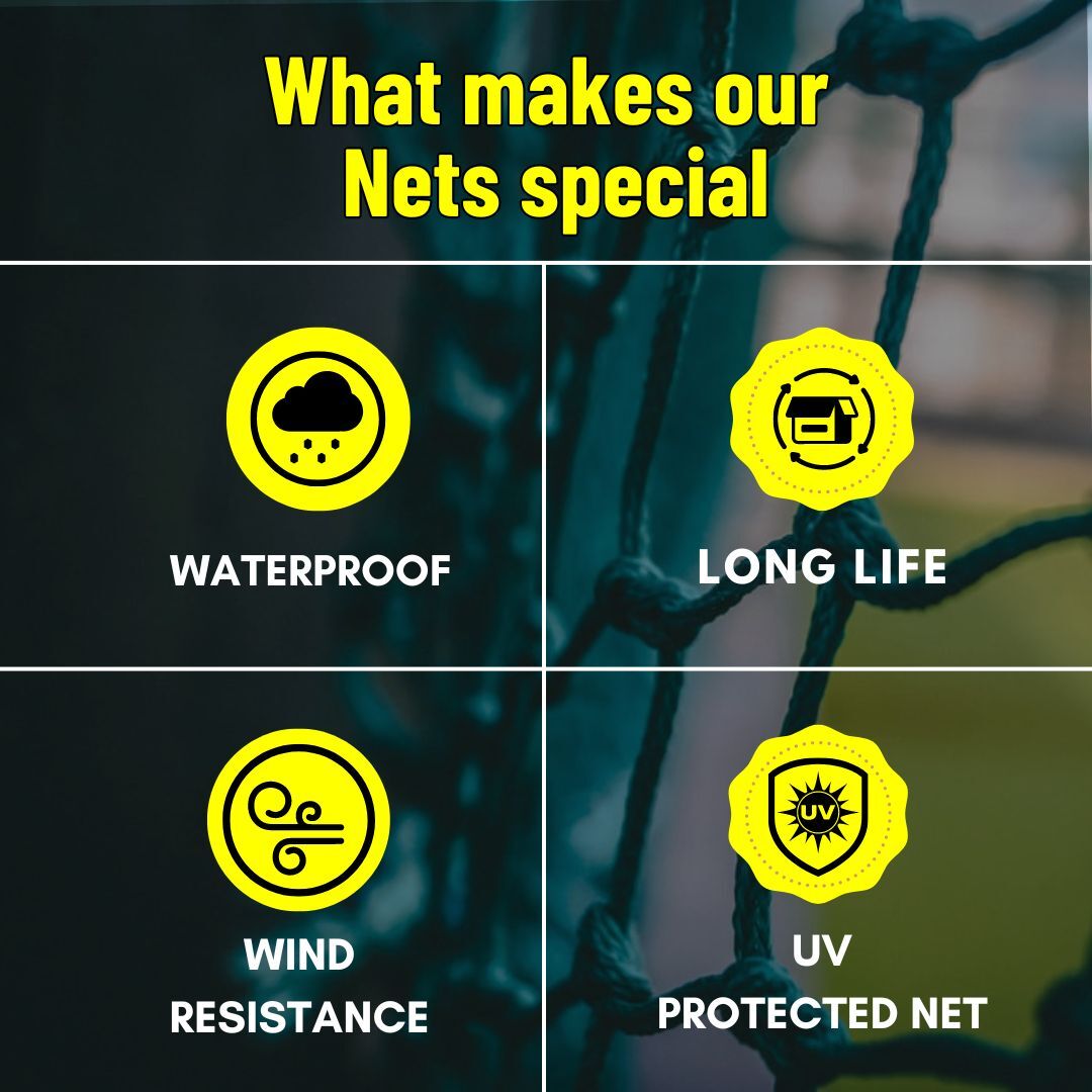 Boundary Nets 2 Mm - Nylon Material, Any Custom Sizes, Waterproof Green/blue/white | Weatherproof Boundary Nets For Cricket Practice, Uv Protected, Rope Border