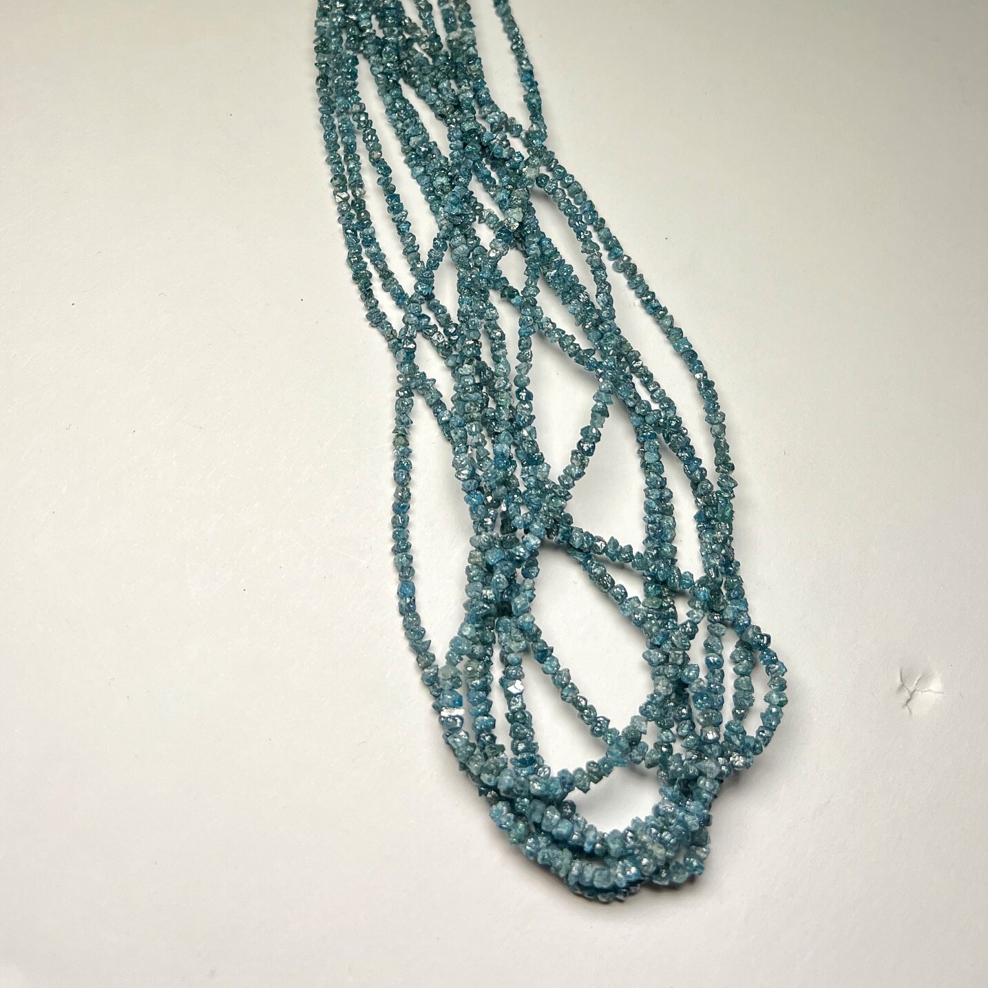 Blue Uncut Row Diamond - 16 Inch Strand, 2.00-2.80 Mm Aaa+ Quality Green Gemstones For Jewelry, Personalized Beads Gift