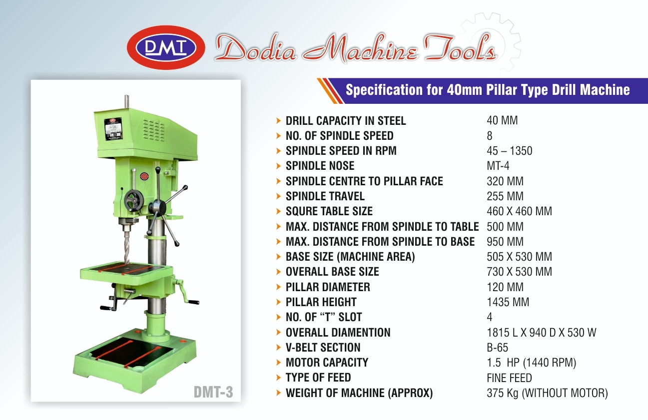 40 Mm Finefeed (Mt4) Heavy Duty Pillar Drill Machine - Automatic Grade: Manual