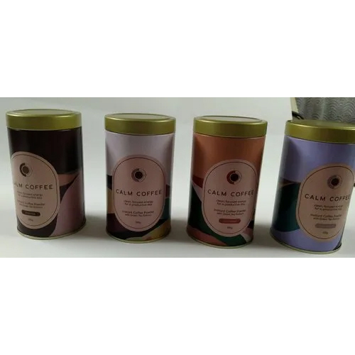 Coffee Tin Containers - 175 Mm Dia X 65 Mm Height, Multicolour Food Lacquered Finish, Packaging For Cake, Cookies & Cashew | Capacity 1 Kg To 5 Kg, Tinplate Material