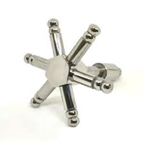 Rebar Coupler - Stainless Steel, 60mm Dimensions , Polished Finish, 6-Arm Star Shape Design