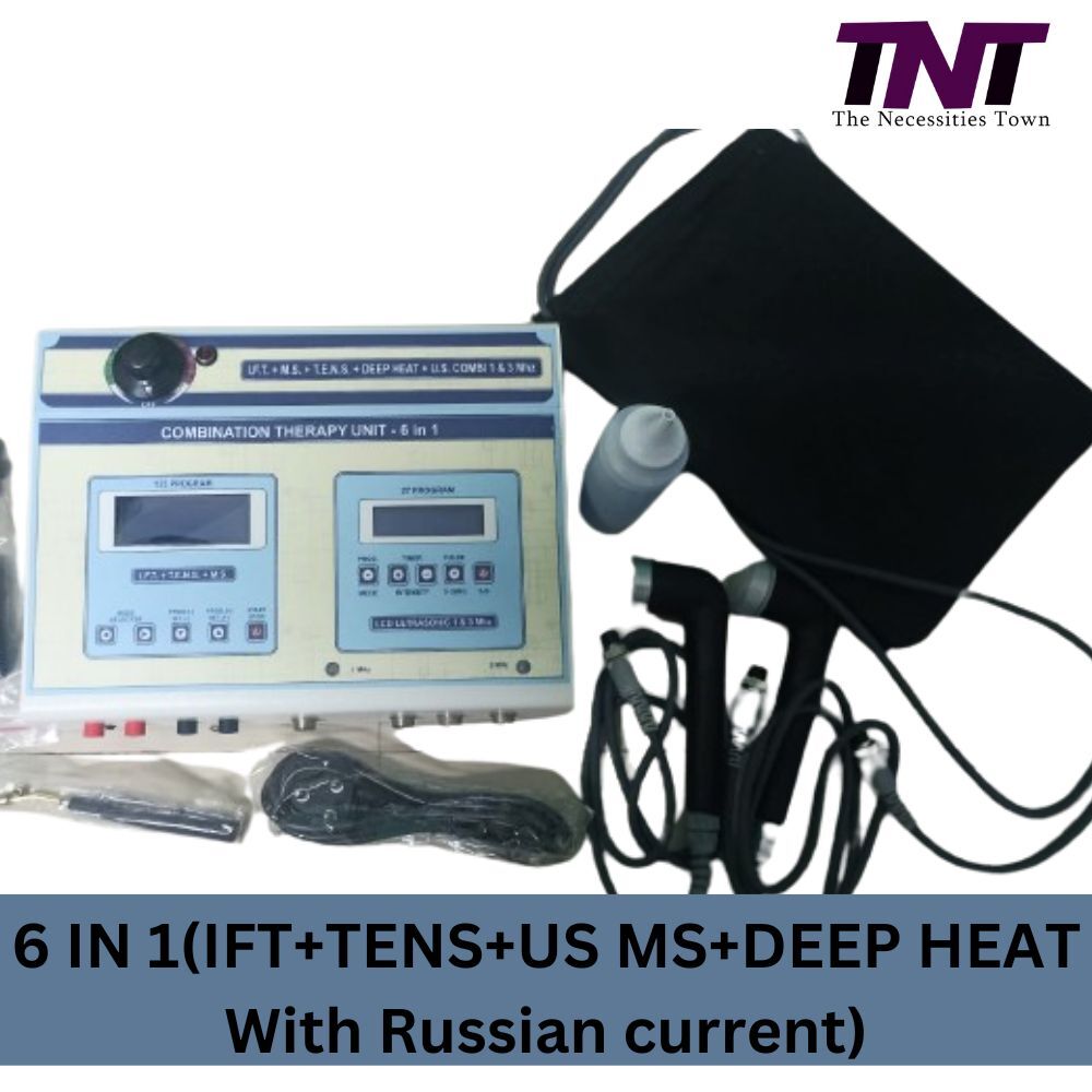 Tnt 6-in-1 Electrotherapy Machine - Lightweight Fiber Body, 36x36x24 Cm | Ift, Tens, Deep Heat, Ultrasound, Laser Therapy For Pain Relief And Rehabilitation