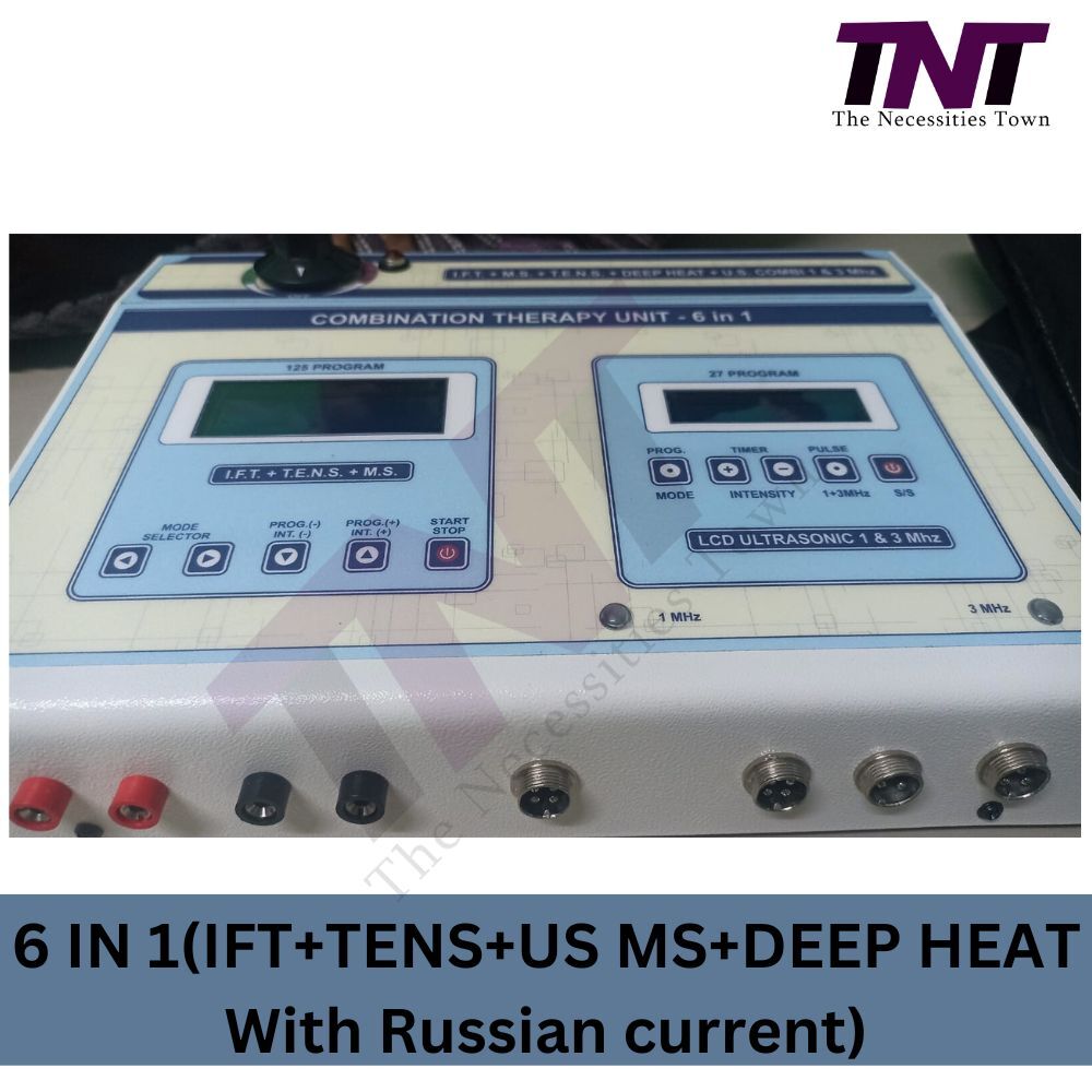 Tnt 6-in-1 Electrotherapy Machine - Lightweight Fiber Body, 36x36x24 Cm | Ift, Tens, Deep Heat, Ultrasound, Laser Therapy For Pain Relief And Rehabilitation