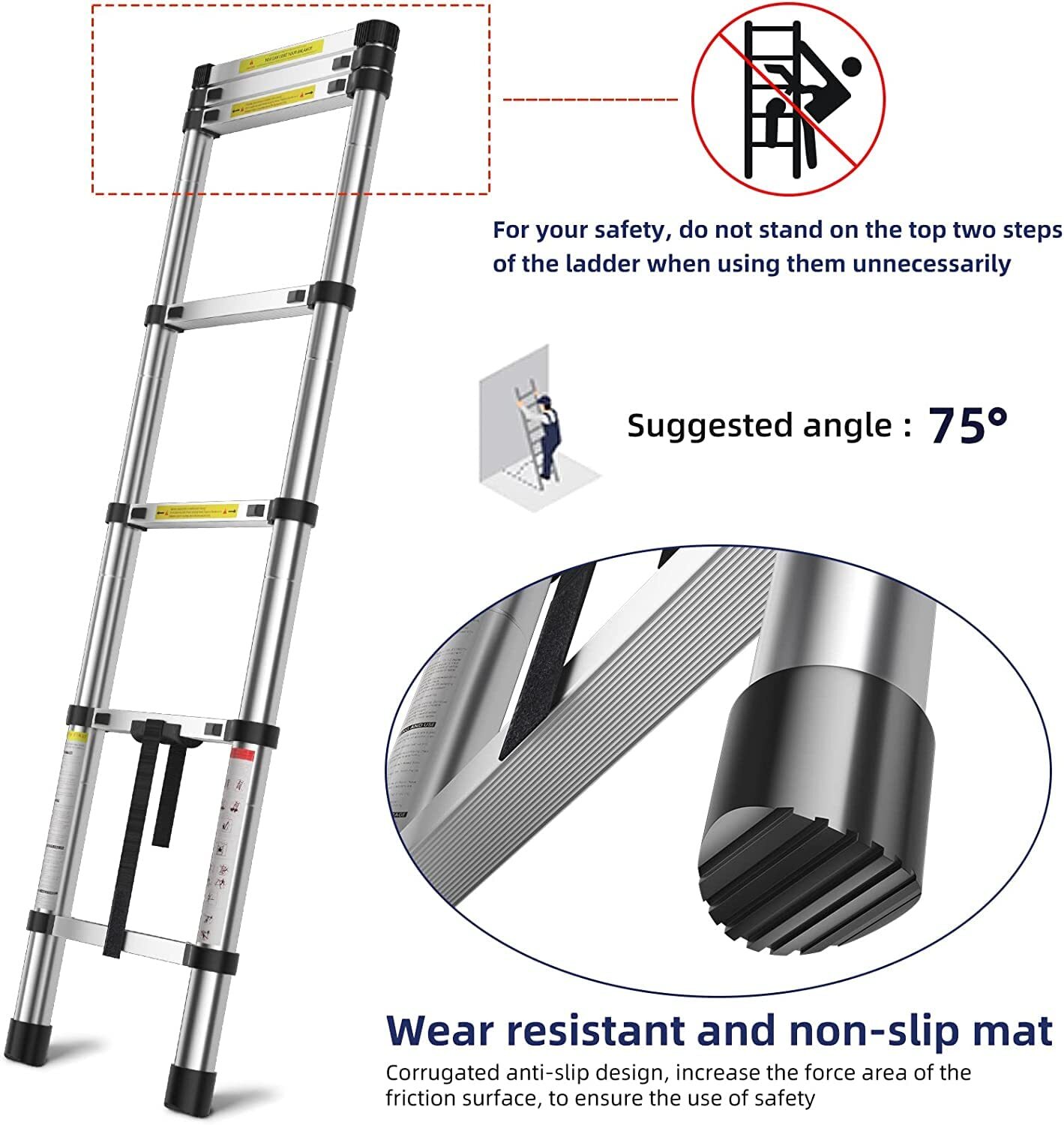 High Quality Ss Telescopic Ladder