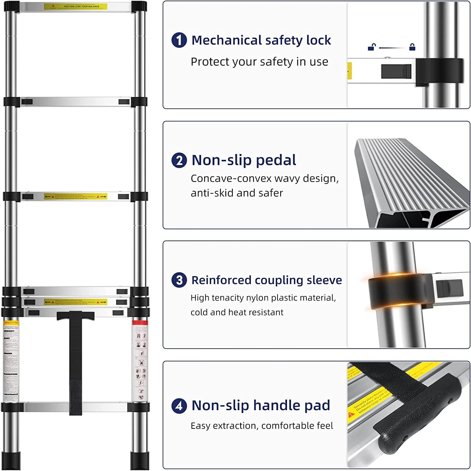 High Quality Ss Telescopic Ladder