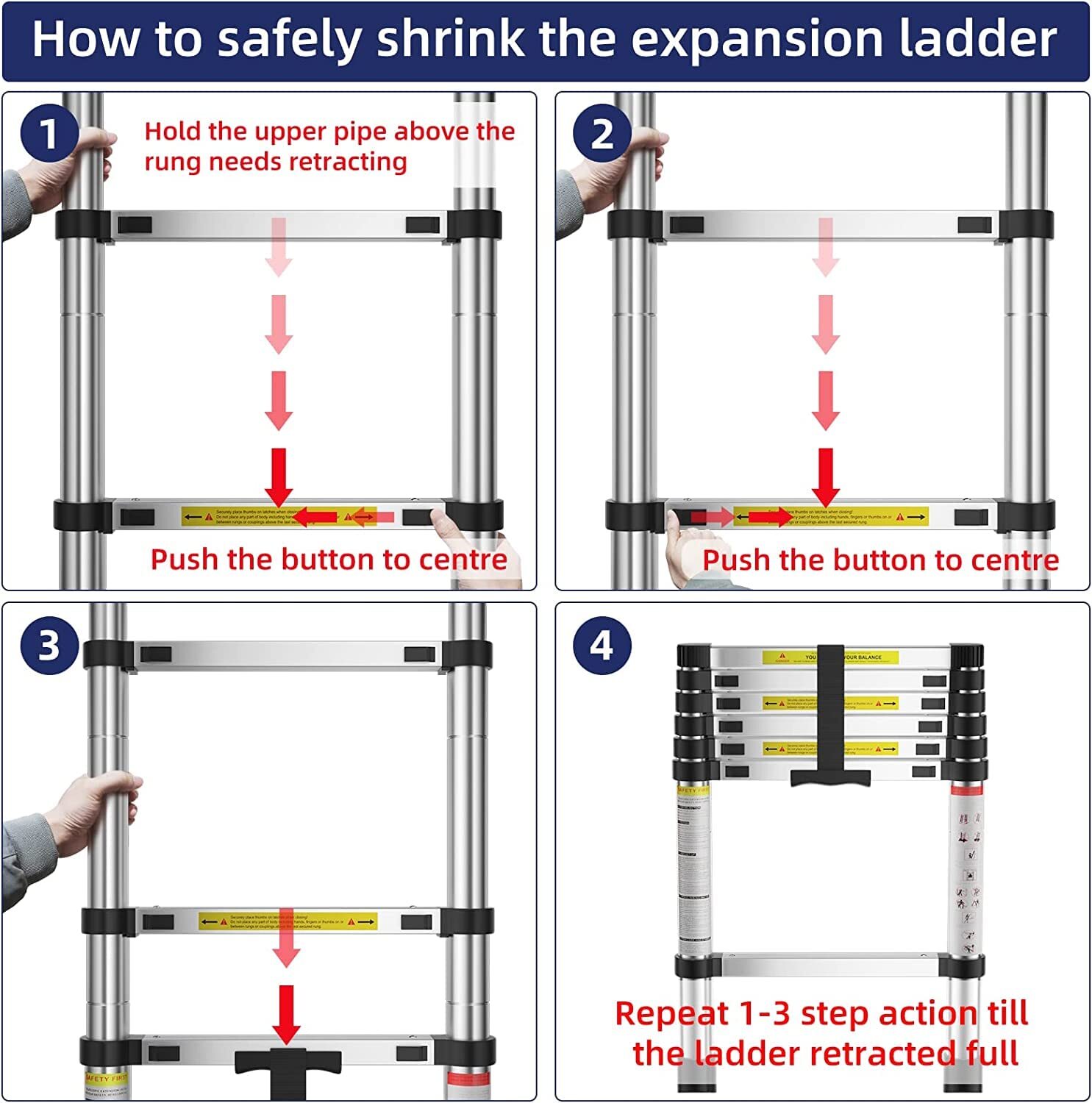 High Quality Ss Telescopic Ladder