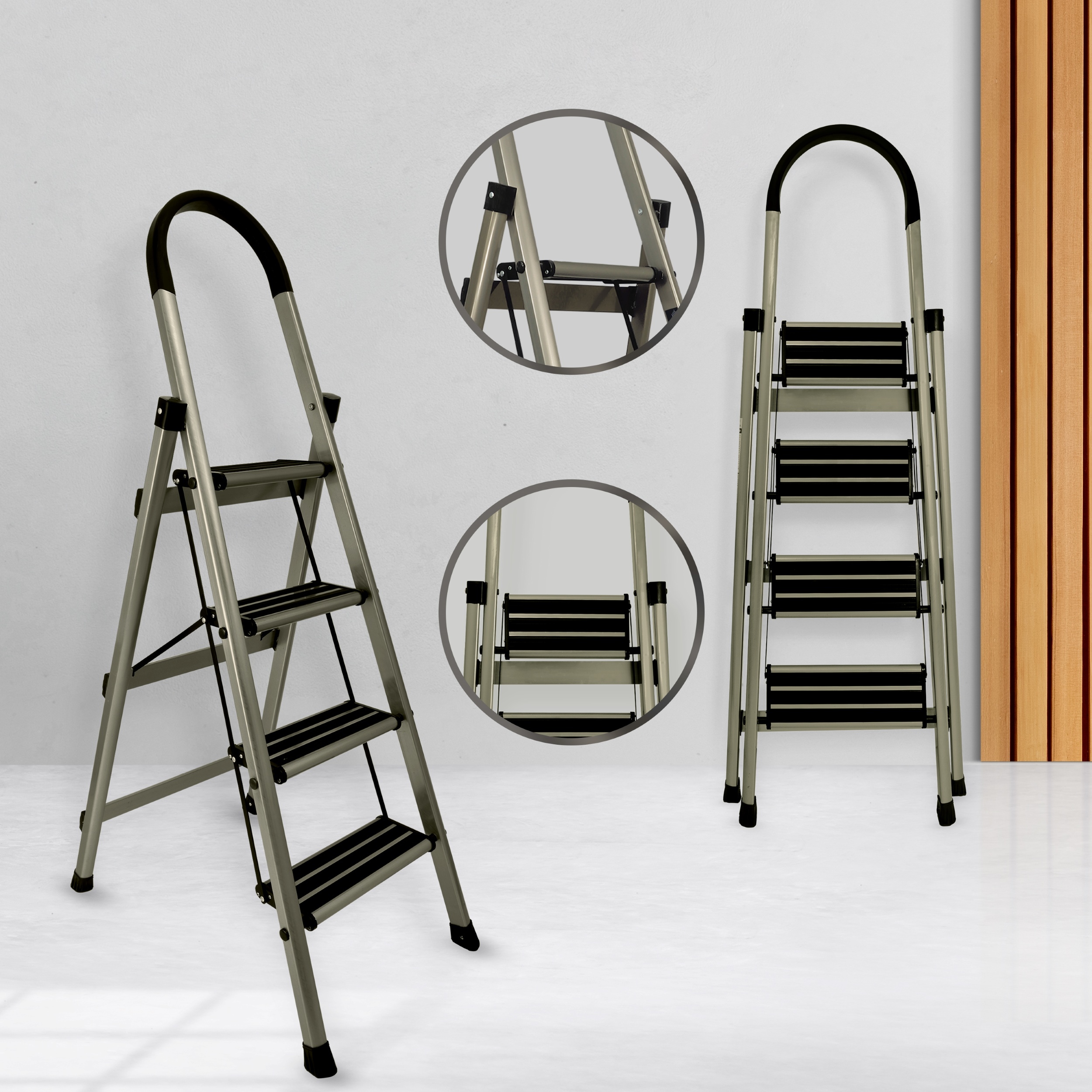 Aluminium Premium Gold 4 Step Ladder - Feature: High Quality