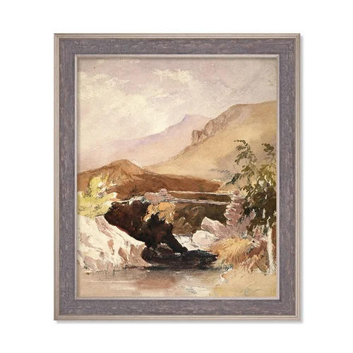 गोल्डन बोर्डर के साथ भूरा फोटो फ्रेम