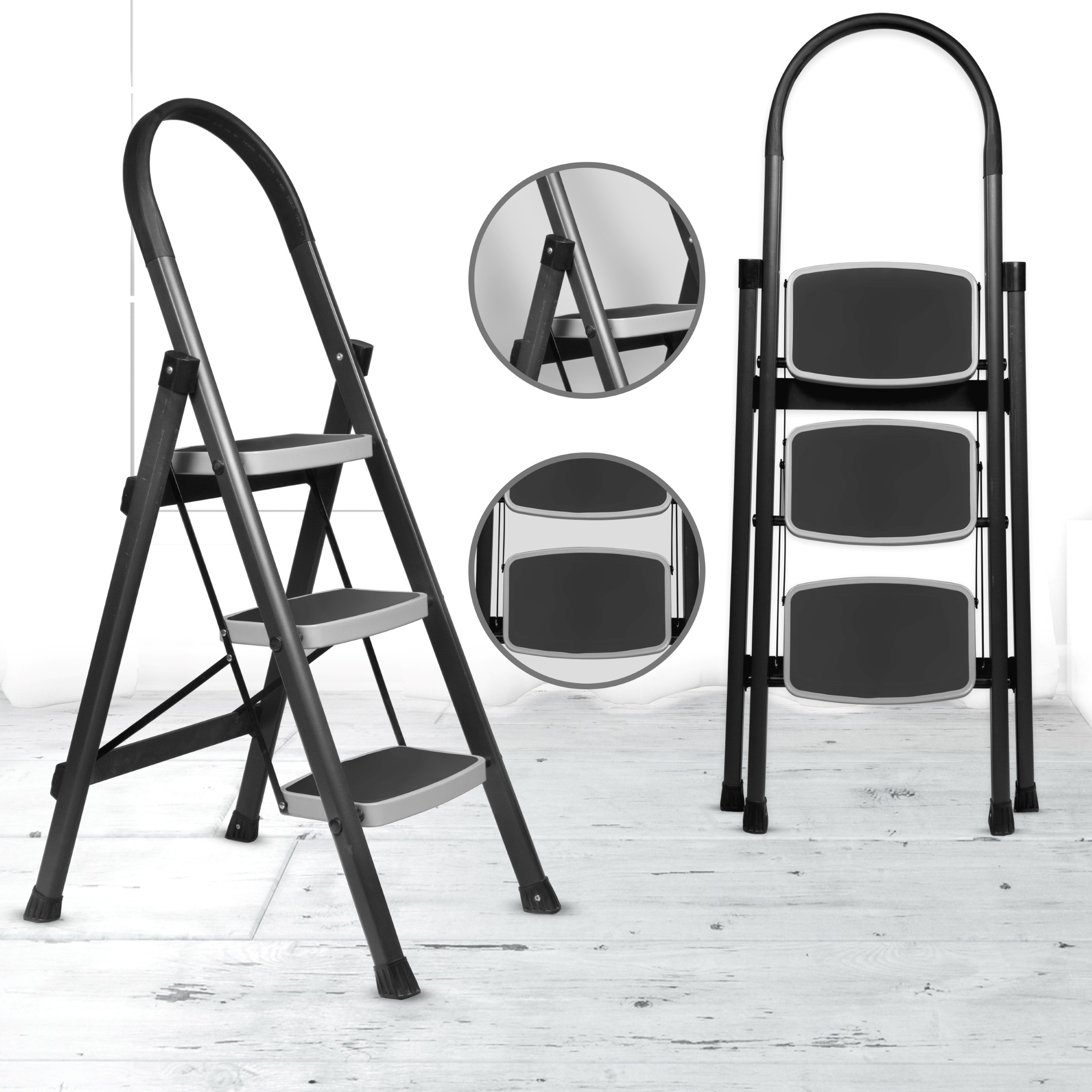 High Quality Mild Steel Folding Five Step Ladder