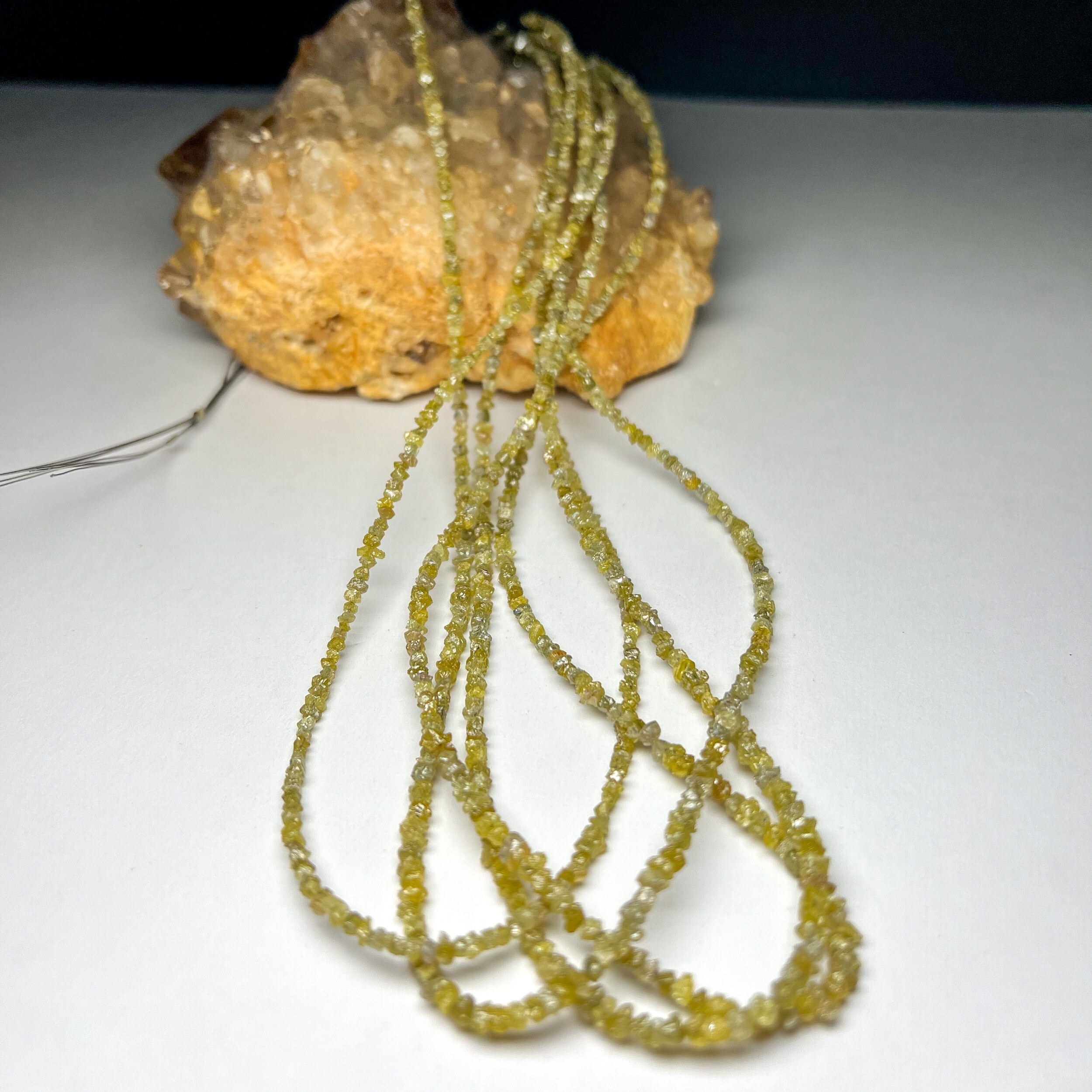 Yellow Uncut Row Diamond - 16 Inch Strand, 2.00-2.80 Mm Aaa+ Natural Fancy Yellow Beads For Custom Jewelry Making