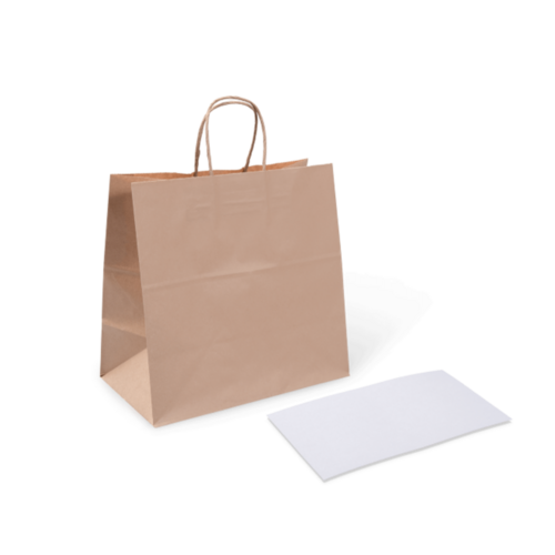 Pth 1 Paper Bag (W) Handle - Brown Kraft Paper, 275 X 195 X 100 Mm | Biodegradable, Compostable, Rope Handles, Artisanal Style