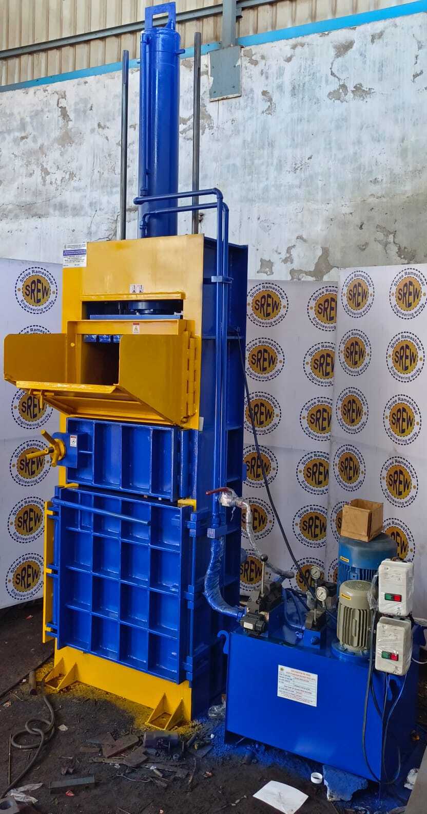 75 Ton Paper Baling Machine - Color: Blue & Yellow