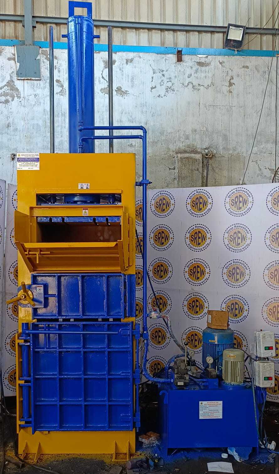75 Ton Paper Baling Machine - Color: Blue & Yellow