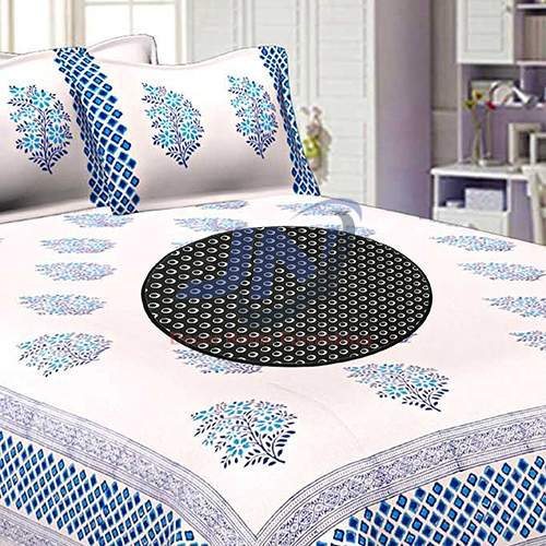 Printed Oil Proof Circle Bed Server - Washable Material, Standard Size | Multicolor Design, Quick Wash Feature for Easy Cleaning