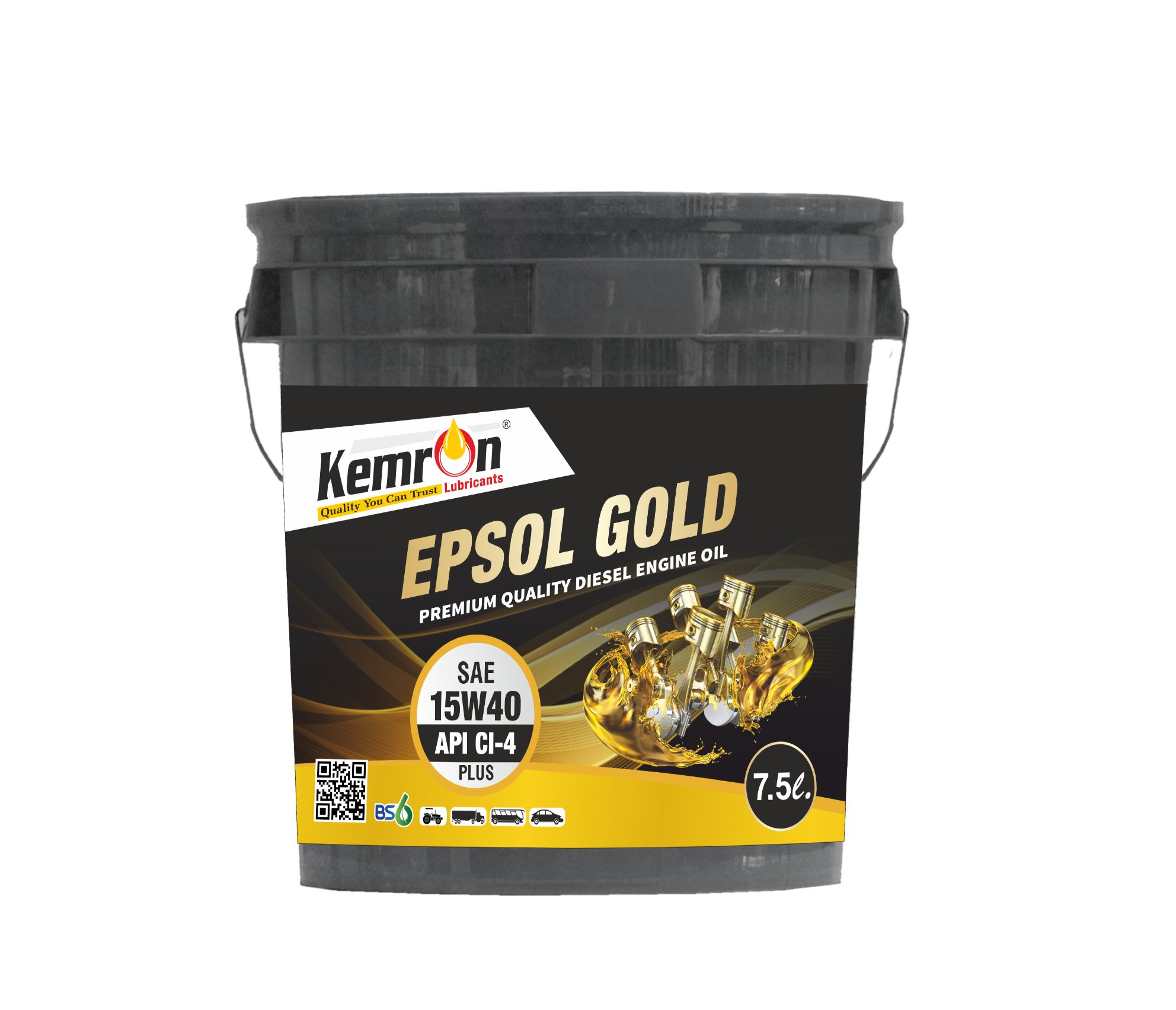 Kemron Gold Sae 15w40 Ci4 Plus - Gold Lubricant Oil For Bikes | Viscosity 15w40, Density 0.9 Kg/l, Packaging In Bucket, Automotive & Industrial Use