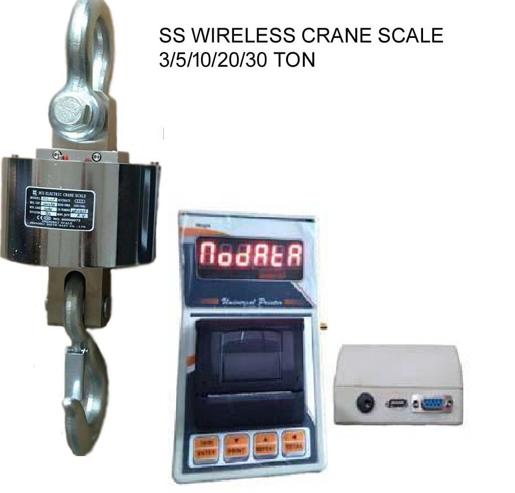 Ss Crane Scale With Wireless Printer Indicator Usb Pen Drive Rs232 -10ton X 2 Kg