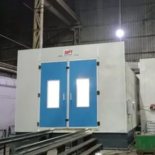 Industrial Paint Booth - Galvanized, 6.75x3.8x3.35 Meters | Durable, Portable, Pressure Feed Technology, Electric Powered, Efficient Paint Application