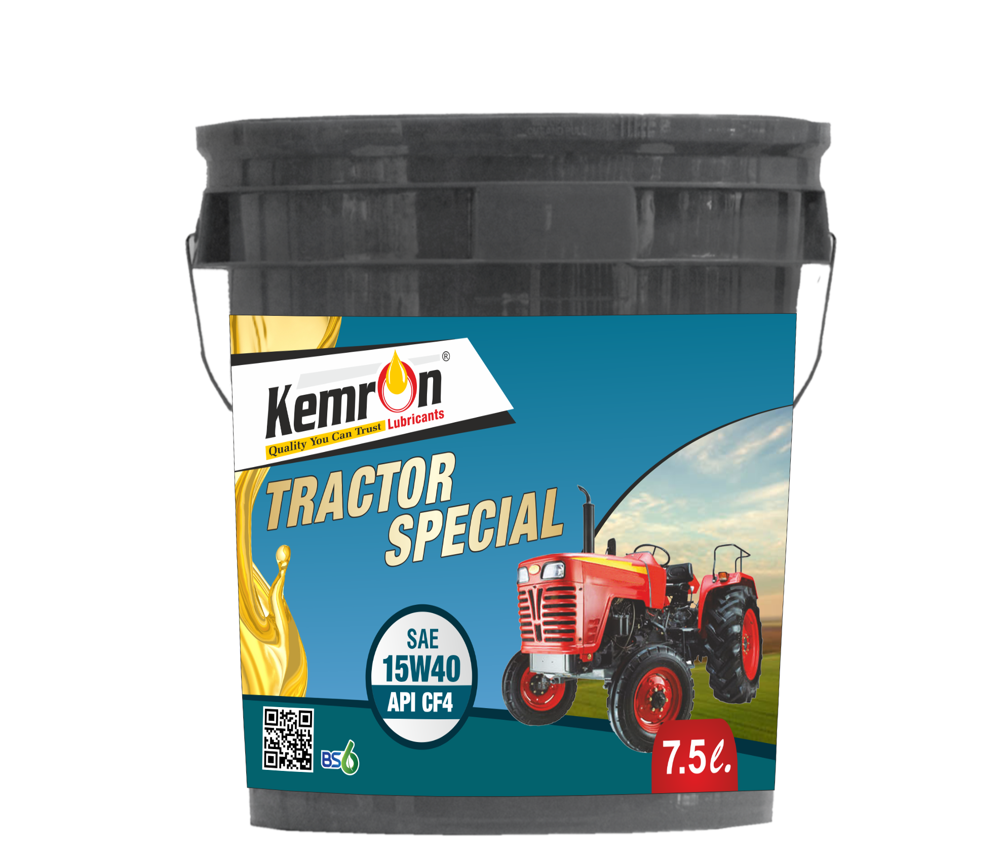 Kemron Tractor Special 15w40 Cf4 - Natural Gold Oil, Density 0.6 Kg/l | Automotive & Industrial Application, Small Can Packaging
