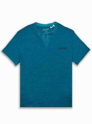 Casual Wear Regular Fit Guess Mens Slub Knit Y Neck T Shirt